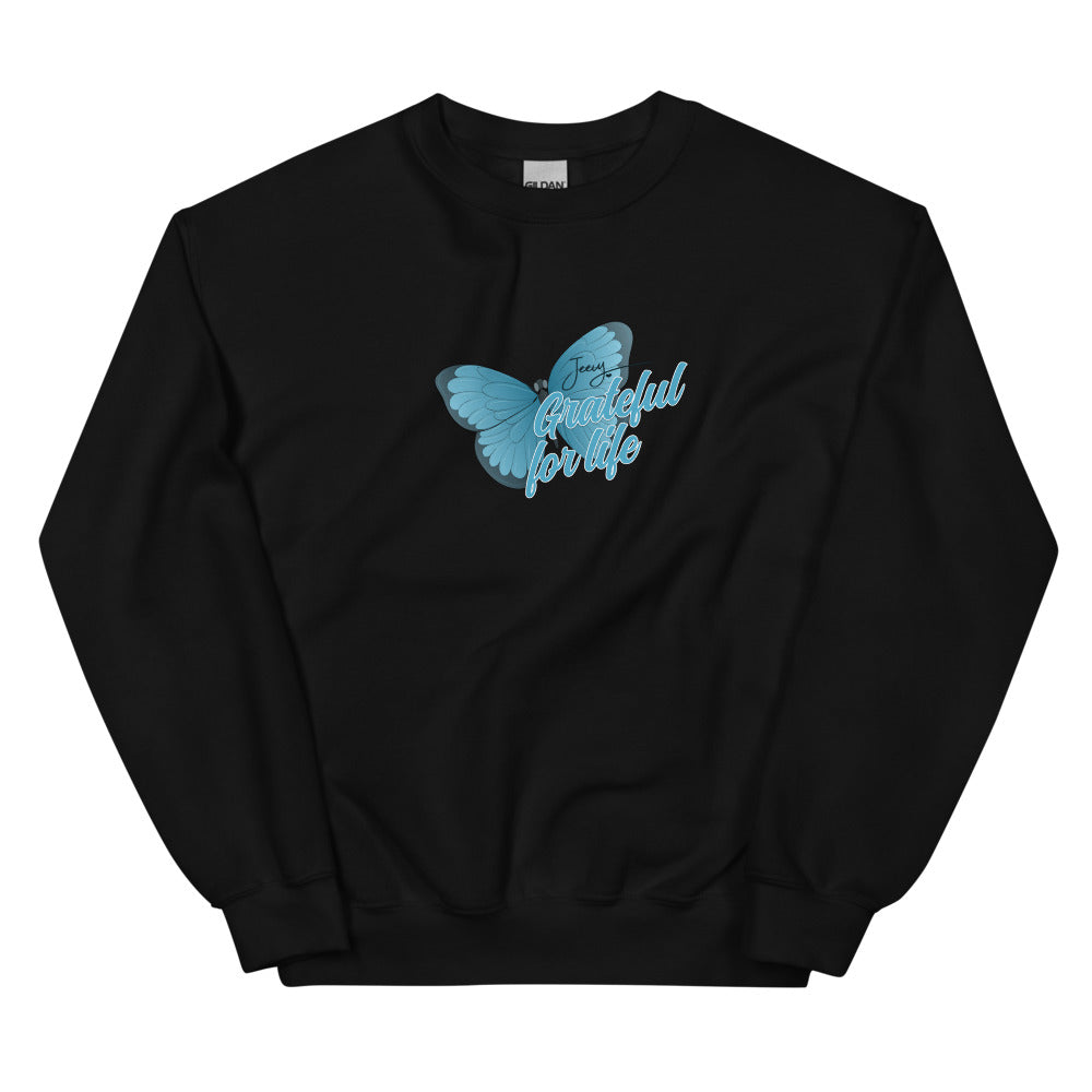 GRATEFUL FOR LIFE BUTTERFLY CREWNECKS